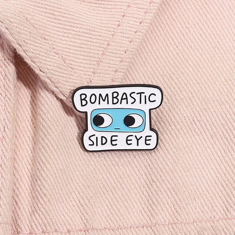 Nouvelle broche lettre noire et blanche, accessoire de mode au design œil roulé exagéré et original, bijou cadeau