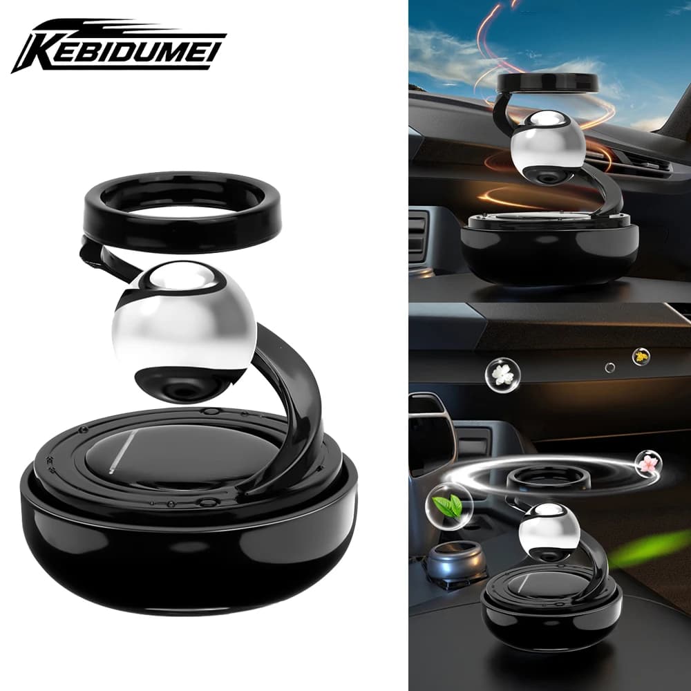 Diffuseur de parfum solaire KEBIDUMEI pour voiture, désodorisant rotatif à lévitation, parfum interstellaire, accessoires intérieurs de voiture