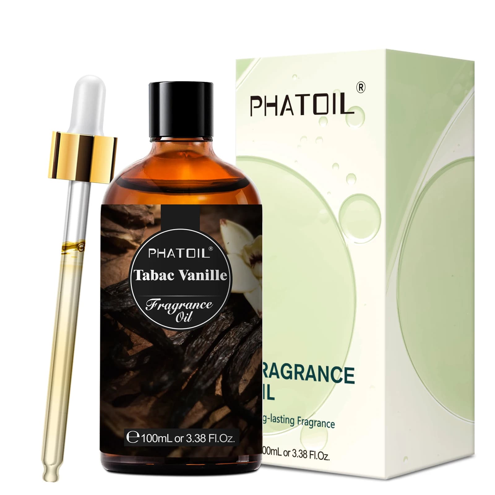 PHATOIL 100ml Huile parfumée Oud Warmth pour diffuseur d'aromathérapie, senteur Santal Chaud, Vanille, Ambre, Orchidée Noire