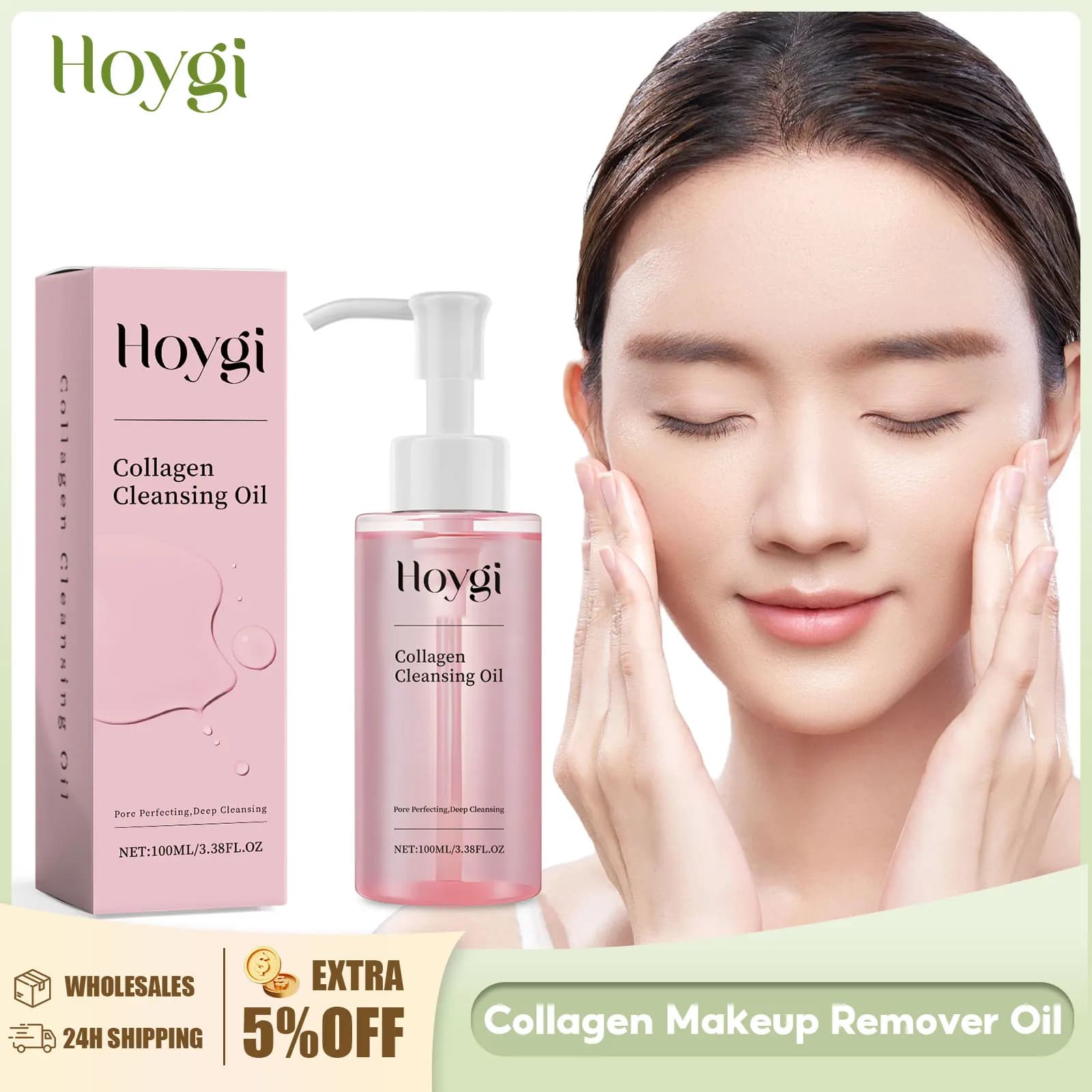 Huile nettoyante au collagène démaquillant nettoyage en profondeur des Pores Exfoliation dissoudre crème solaire points noirs rafraîchir huile démaquillante