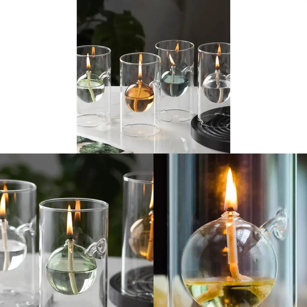 Bougeoirs Tornados, bougie liquide réutilisable, bougie à huile en verre rechargeable