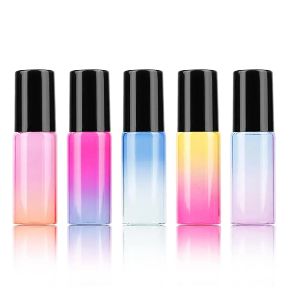 20/30/50pcs Verre Rouleau sur Bouteilles 5ml avec Rouleau En Métal Boules Flacons En Verre pour Huiles Essentielles Cologne Parfum Bouteilles De Voyage