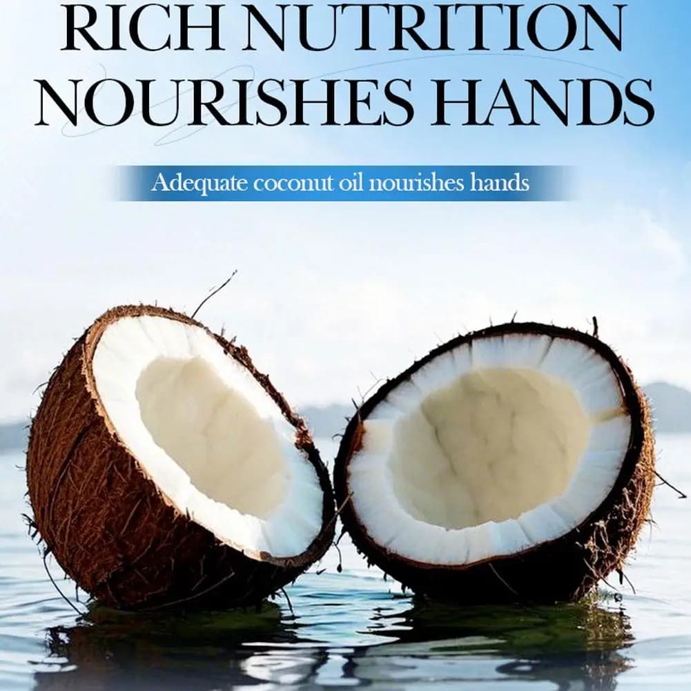 Masque pour les mains à l'huile de coco et à la vitamine E