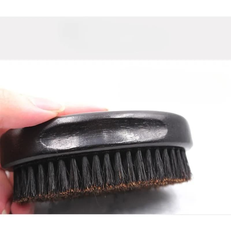 Brosse coiffante à tête d'huile vintage pour hommes – Brosse à poils en bois pour le toilettage des cheveux et de la barbe, nettoyage en profondeur et contrôle du volume