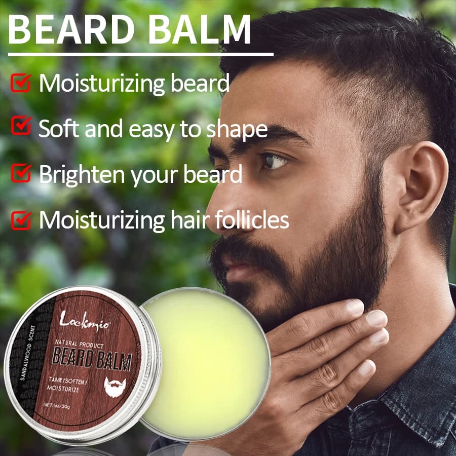 Baume à barbe et huile crème d'essence pour définir les moustaches favorise la barbe huile de croissance saine hommes barbes produits de coiffage doux