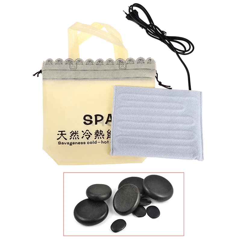 Chauffe-pierres de massage électriques pour le corps – Soulagement de la douleur – Sacoche chauffante pour spa corporel
