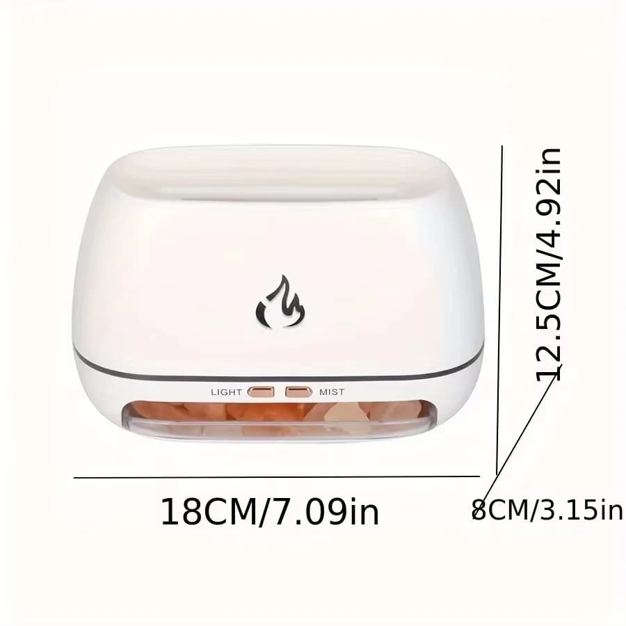 Nouveau Himalaya cristal sel pierre arôme humidificateurs d'air 3D flamme feu coloré veilleuse aromathérapie diffuseur d'huile essentielle