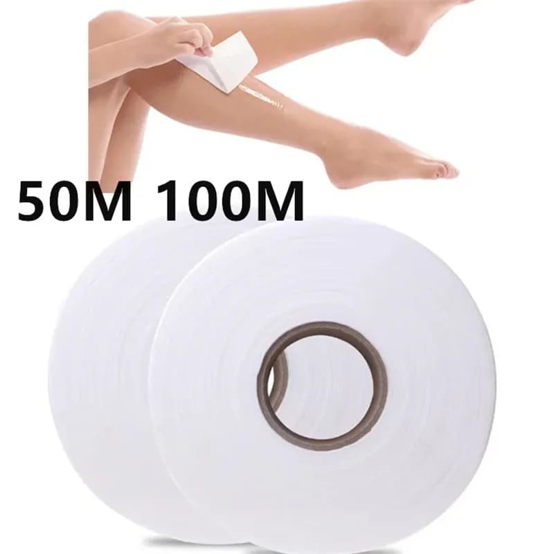 1 rouleau 50m 100m tissu non tissé corps cheveux enlever cire rouleaux de papier bandes de cire pour épilation haute qualité épilation épilateur
