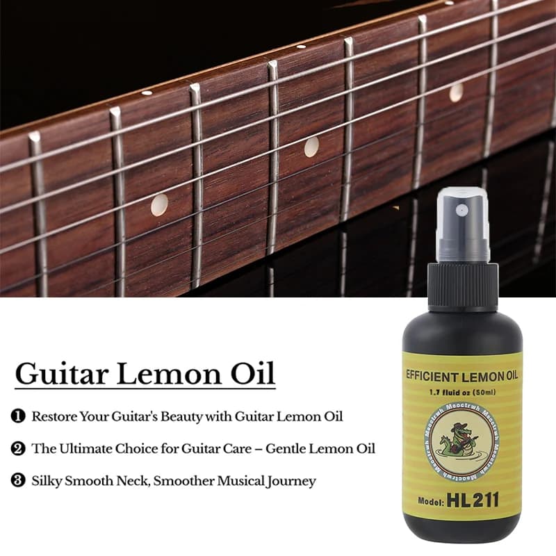 Kit de nettoyage de guitare tout en un, manche, vernis à l'huile de citron, nettoyeur de cordes de guitare pour le nettoyage et l'entretien de la guitare