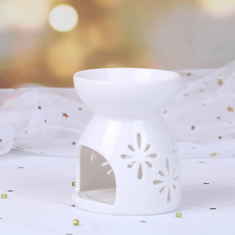 Lampe à huile essentielle en céramique, brûleur d'arôme, bougie d'aromathérapie, porte-parfum