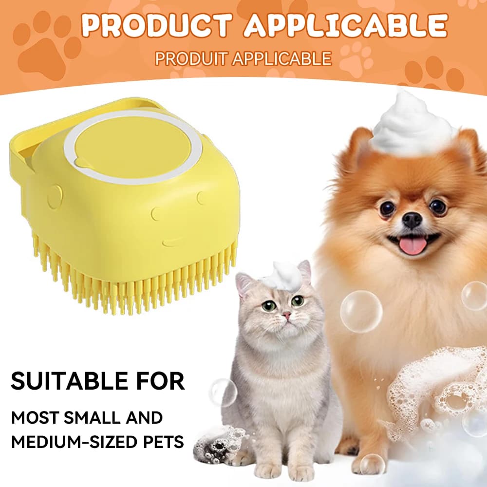 Brosse de bain en silicone souple pour animaux de compagnie