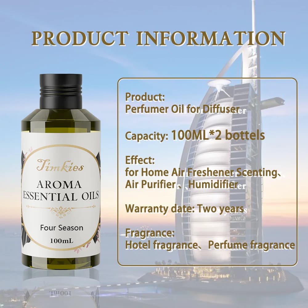 Huile aromatique Dubai Burj Al Arab 200 ml, huile essentielle pour hôtel, parfum, huile de parfum, parfum d'hôtel, diffuseur de parfum pour voiture, huile essentielle