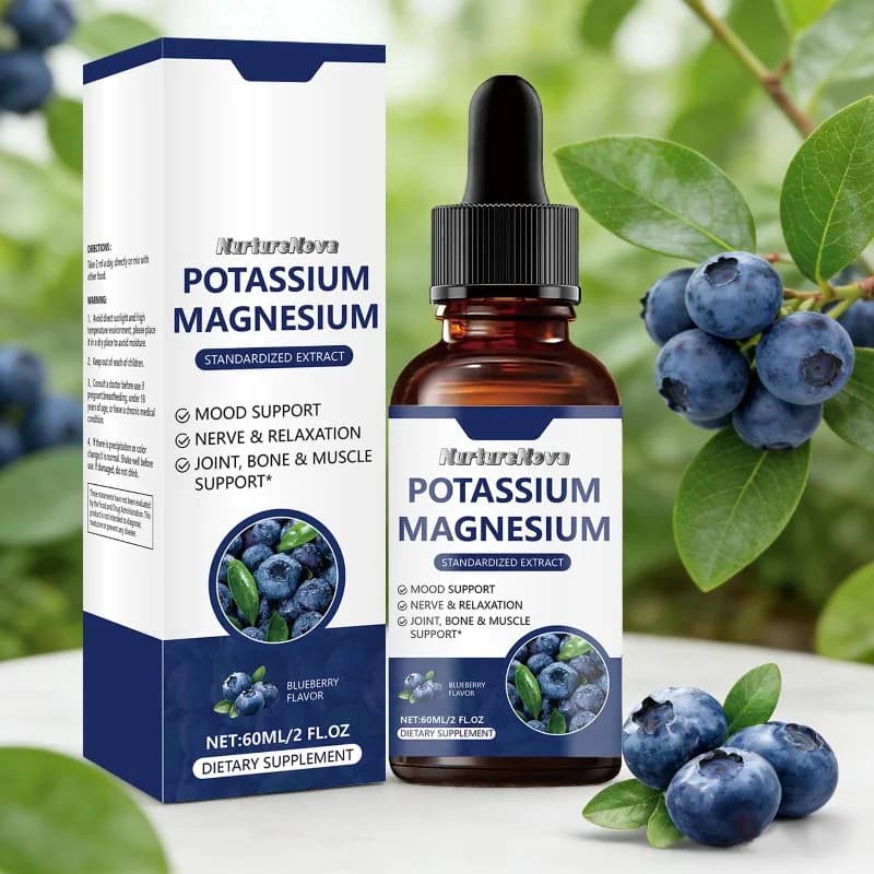 Offre Spéciale : Gouttes Liquides de Potassium et de Magnésium – Mélange Minéral Double pour Soulager la Fatigue et Soutenir la Santé Musculaire et Nerveuse