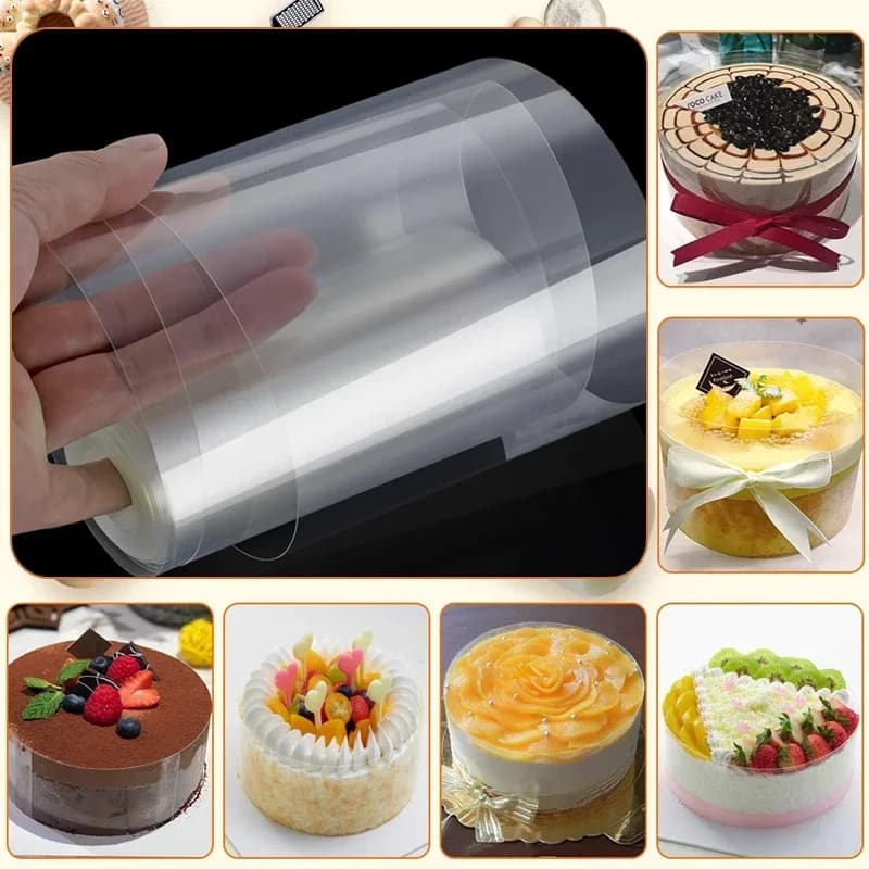 Rouleau de bords de gâteau épais, collier de gâteaux transparents, Mousse, feuilles de gâteaux au chocolat, Film environnant, pâtisserie, outils de Cupcake, 1 rouleau