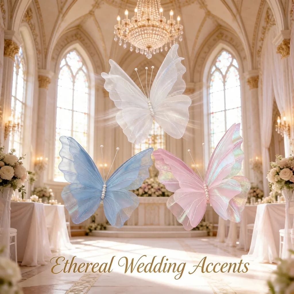 Nouveau papillon fait main de 50 cm / 20 pouces, polyvalent pour la décoration intérieure, les mariages, les fêtes et les décorations DIY d'anniversaire.
