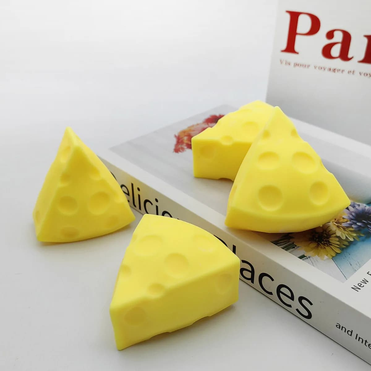 Jouet Squishy en forme de fromage, jouet à presser en forme de fromage, doux, mignon, anti-stress, à pincer, collant, à récupération lente, pour adultes