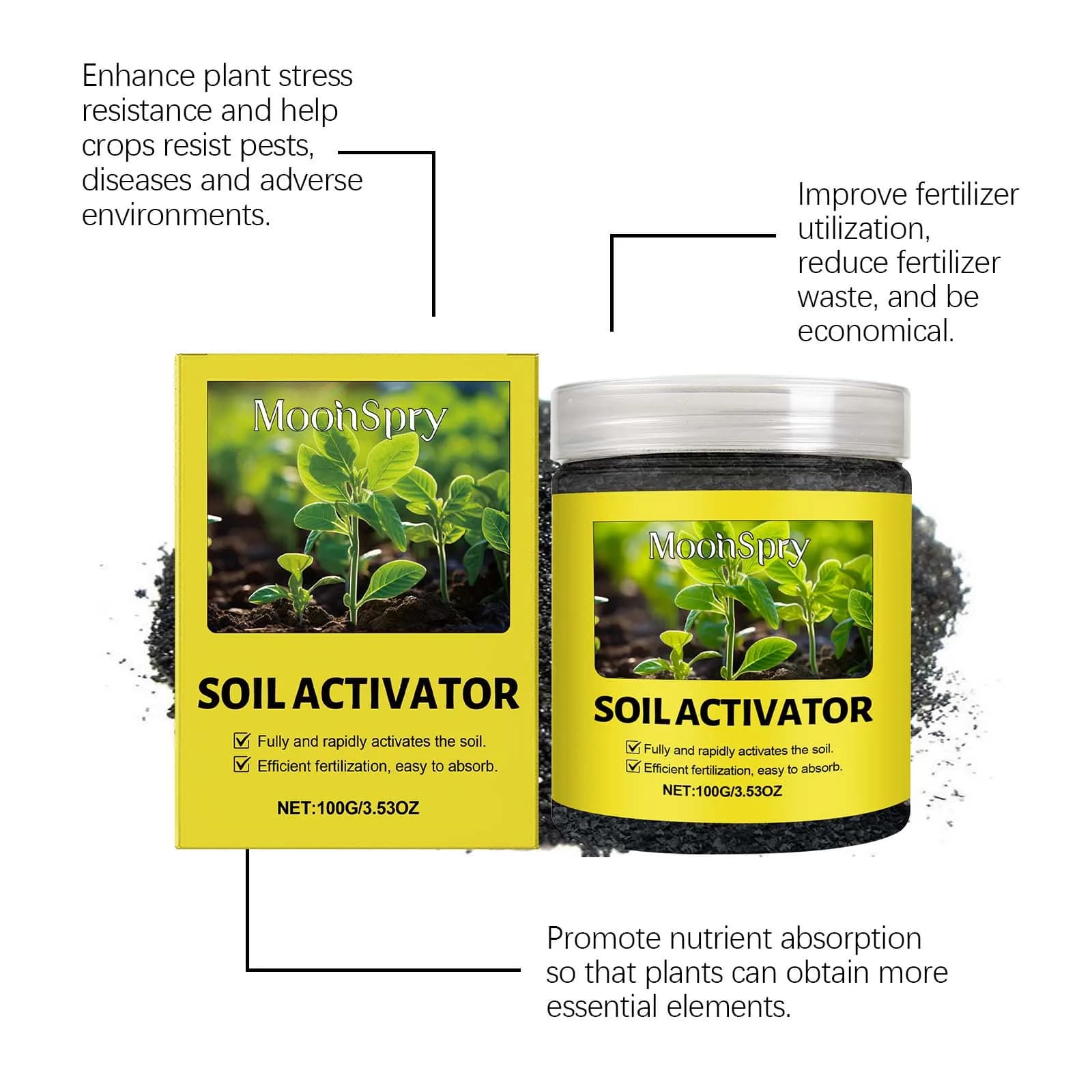 L'activateur de sol endure le sol compact fournit des éléments de trappe, supplément nutritif, engrais végétal pour plantes en pot de jardin