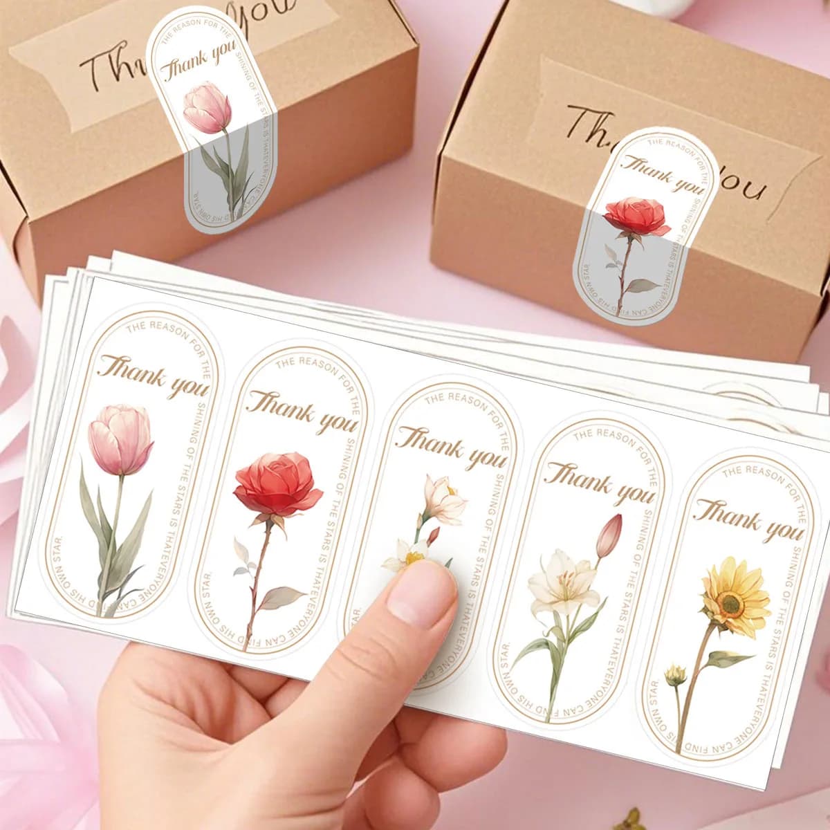 50pcs ce paquet est heureux pour vous voir aussi autocollants petite entreprise boîte-cadeau emballage décor merci autocollant étiquettes de sceau