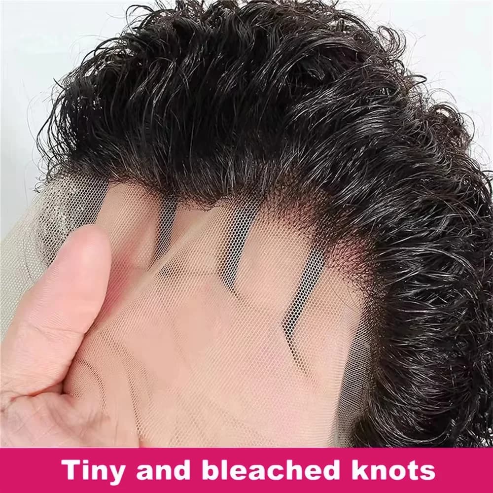 Perruque Lace Frontal Wig brésilienne bouclée, cheveux 100% naturels, coupe Pixie, 13x4, 13 × 1, Transparent, pour femmes noires
