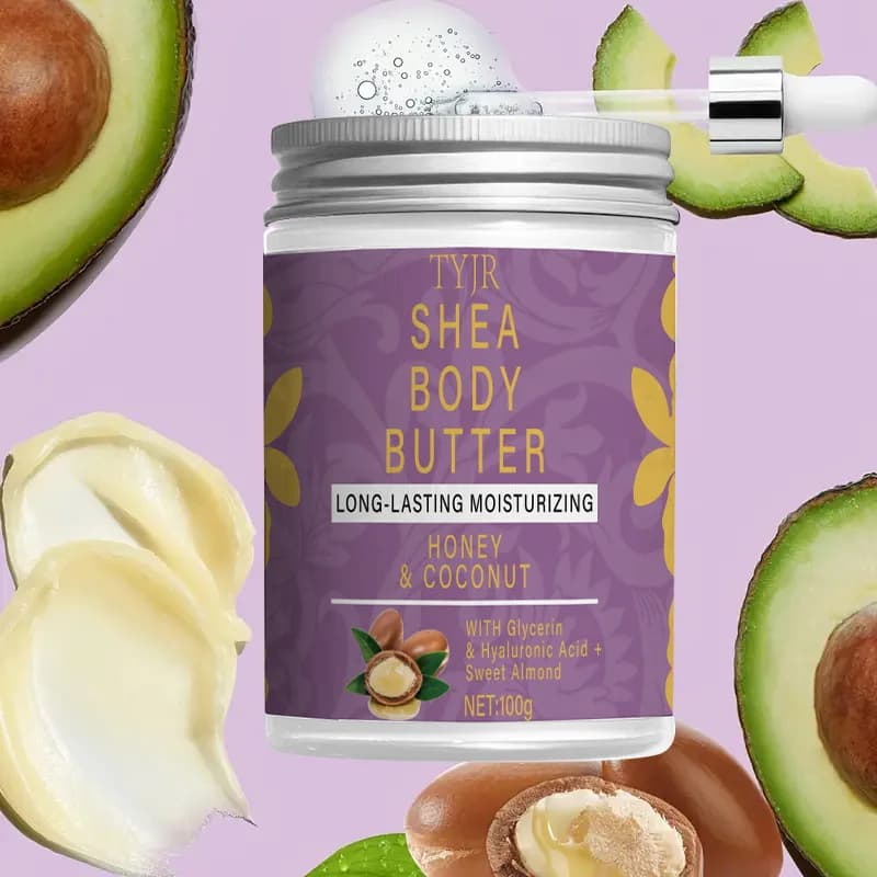 Crème hydratante pour le corps au beurre de karité, plus douce et hydrate la peau, raffermit la peau, rend plus éclaircit et brillant et hydrate le massage corporel, adaptée aux peaux sèches et craque