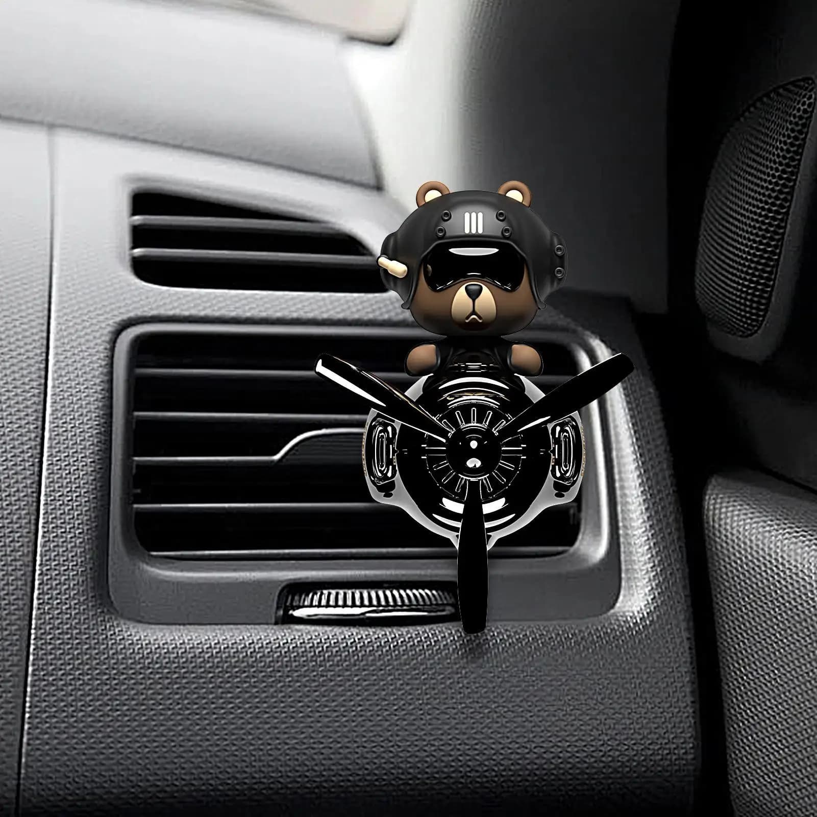 Diffuseur d'aromathérapie rotatif Ours Pilote pour voiture et avion, parfum d'ambiance ludique pour automobile