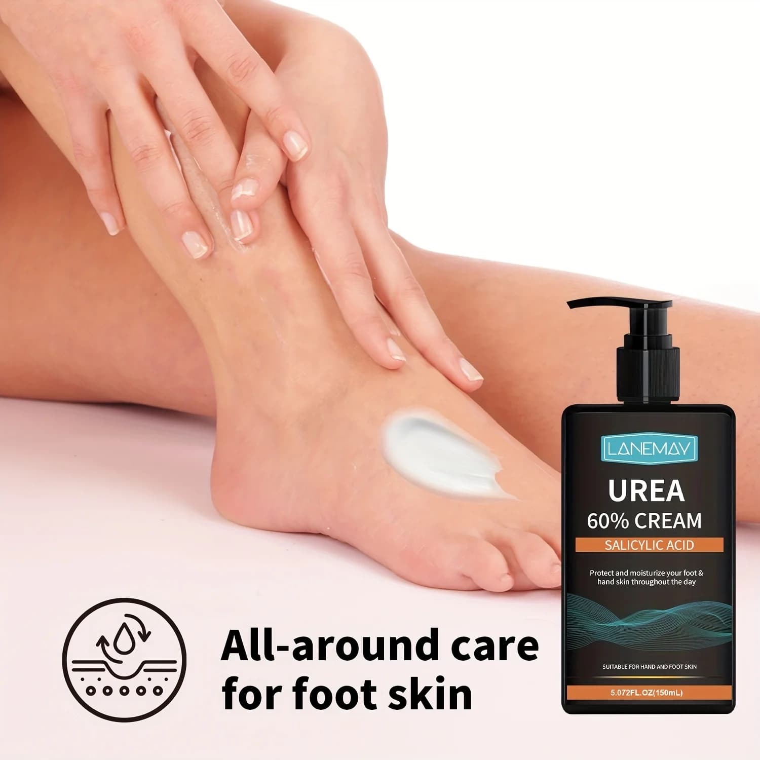 Crème d'urée 60% à l'acide salicylique - Hydratante intensive pour peaux sèches, rugueuses, formule non grasse - Idéal pour les mains et les pieds