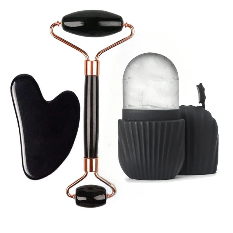 1/2/3 pièces rouleau de glace pour le visage ensemble de rouleaux de glace pour soins de la peau du visage, ensemble d'outils pour le visage GuaSha rouleau de Massage du visage contour de levage