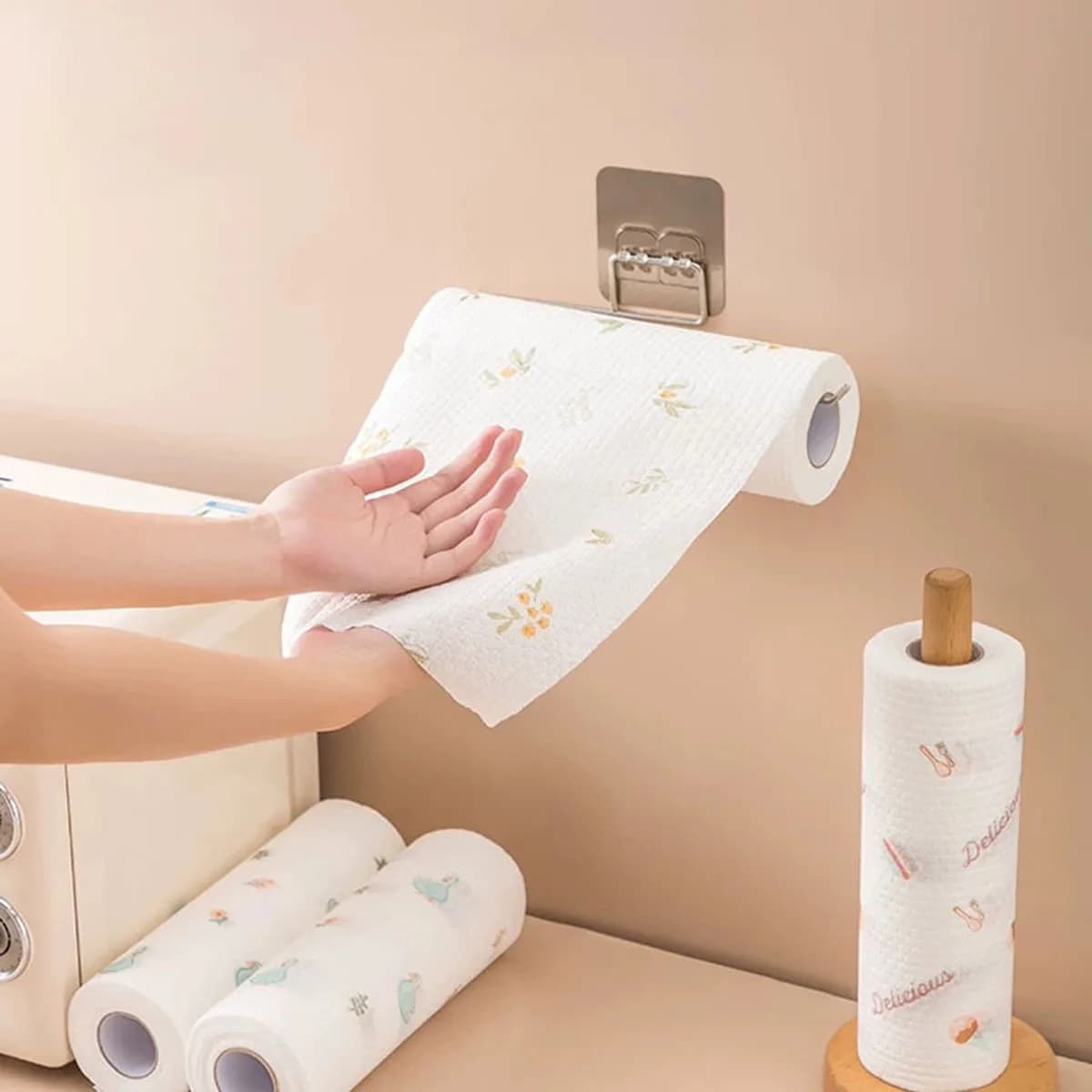 Un rouleau de chiffon paresseux, papier de cuisine absorbant et épais, sec et humide, double usage, sans huile, jetable, vente en gros