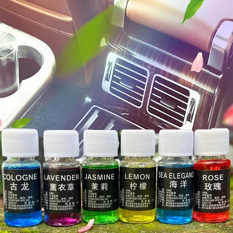 Désodorisants pour voiture, recharge de parfum, réapprovisionnement en parfum pour ventilation de voiture, diffuseur d'arôme d'huile essentielle, humidificateur de parfum, 10ml