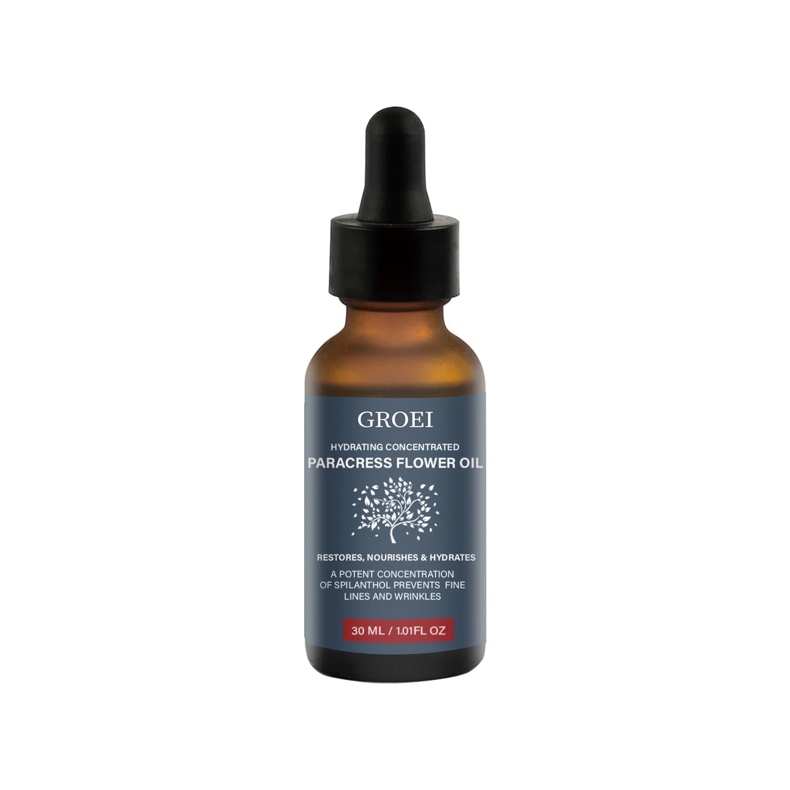 GROEI huile de fleur de paracress hydratante 30ml huile pour le visage Anti-âge réduire les ridules et les rides stimule le collagène sérum raffermissant naturel