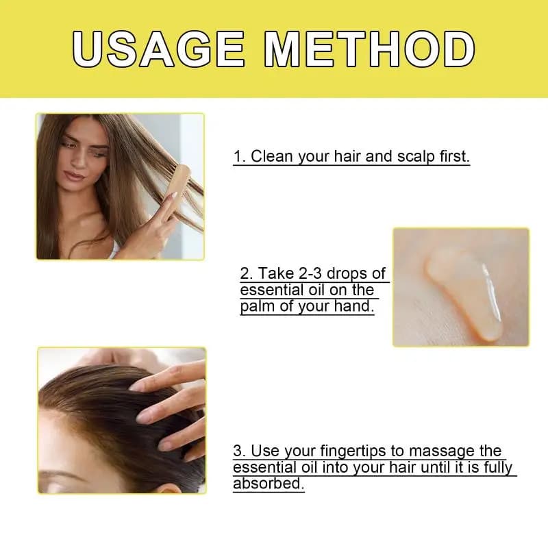Huile de soin du cuir chevelu Hoegoa, nourrit les cheveux, hydrate le cuir chevelu, massage quotidien, soin nourrissant des cheveux, huile essentielle