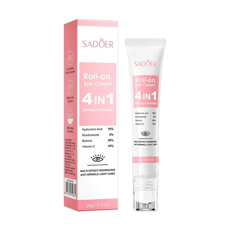SADOER 4in1 crème hydratante à rouler pour les yeux Anti cernes sacs pour les yeux raffermissant hydratant sérum pour les yeux soins de la peau pour les yeux de beauté
