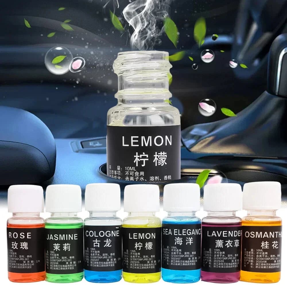 Désodorisants pour voiture, recharge de parfum, réapprovisionnement en parfum pour ventilation de voiture, diffuseur d'arôme d'huile essentielle, humidificateur de parfum, 10ml
