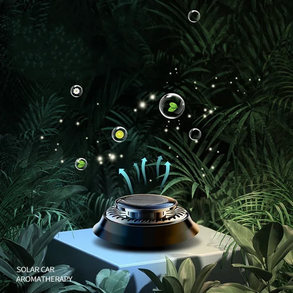 Aromathérapie de voiture à énergie solaire rotation automatique solaire désodorisant de voiture parfum ornements de voiture diffuseur de voiture pour huile essentielle