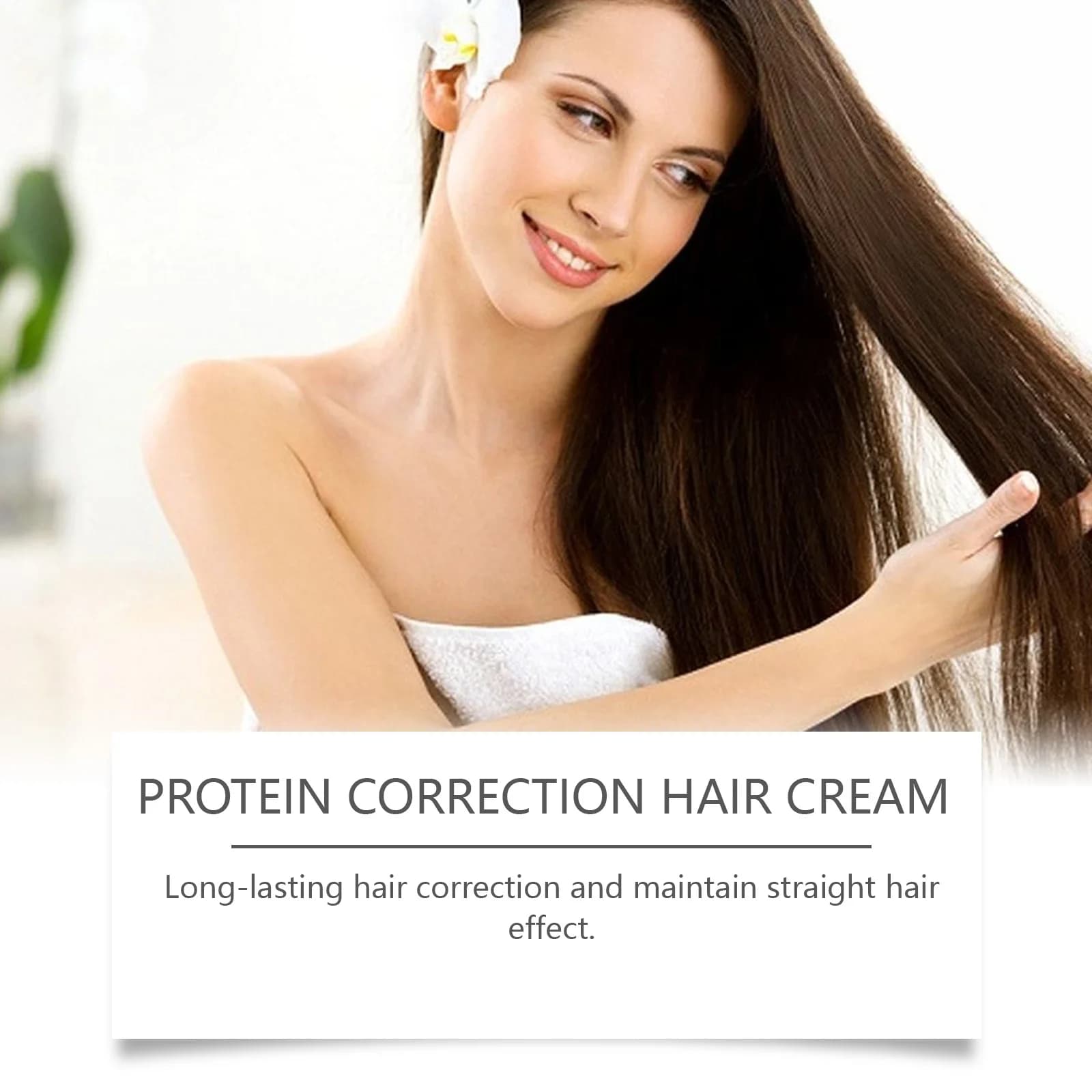 Crème lissante pour cheveux à la kératine, réduit le soin des cheveux secs, crépus et endommagés, restaure, doux, lisse, brillant, hydratant