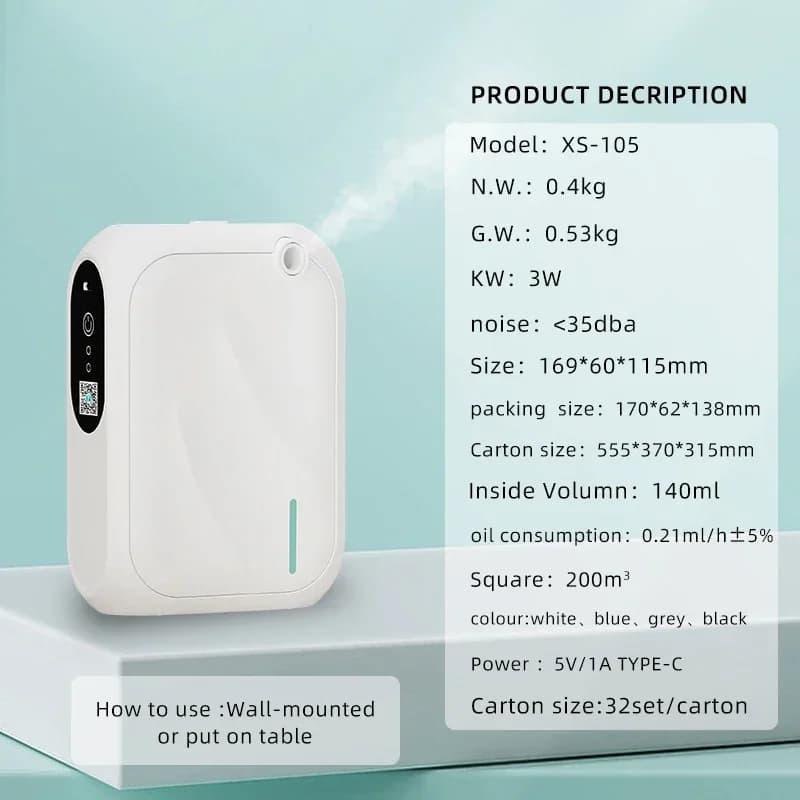 Diffuseur d'arômes 200m³ avec contrôle Bluetooth via application, machine à parfum pour la maison