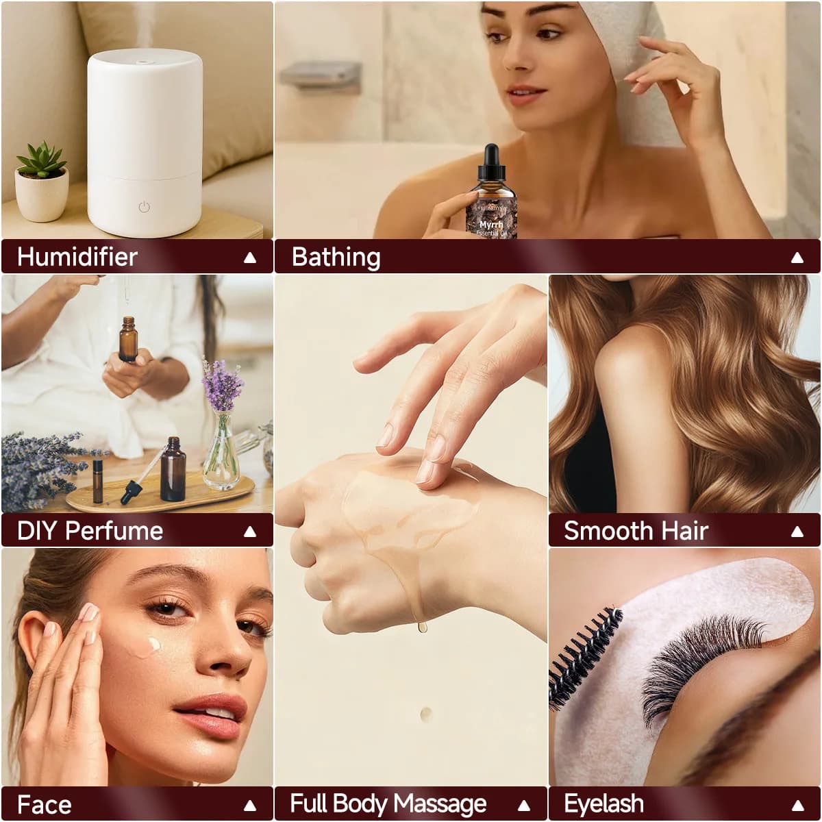Huile essentielle de myrrhe, parfum naturel, convient aux massages corporels, aux soins capillaires et aux diffuseurs.