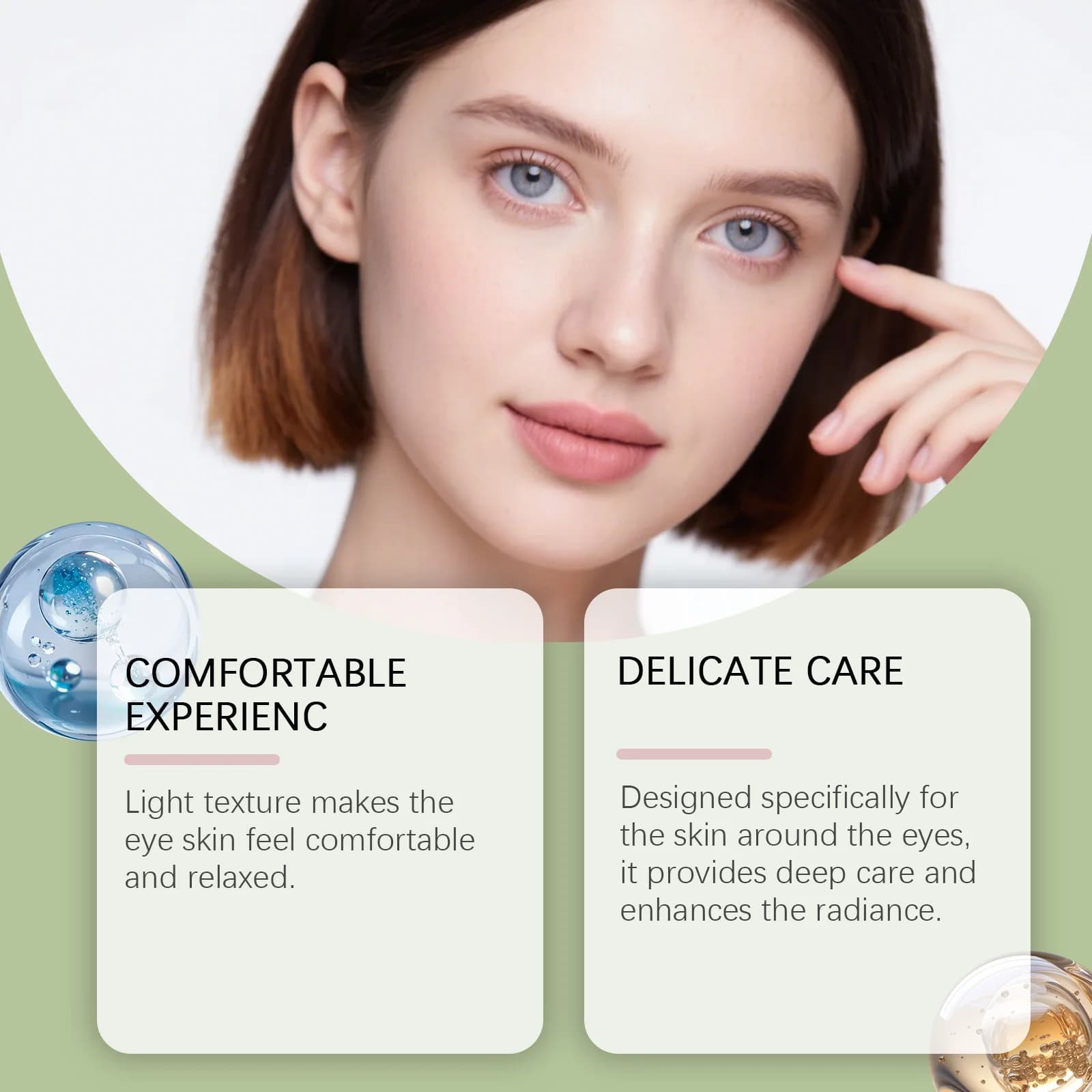 La crème pour les yeux à l'avocat estompe les ridules et les rides, raffermissant, lissant le contour des yeux, Anti-poches, correcteur de cernes pour les yeux jeunes