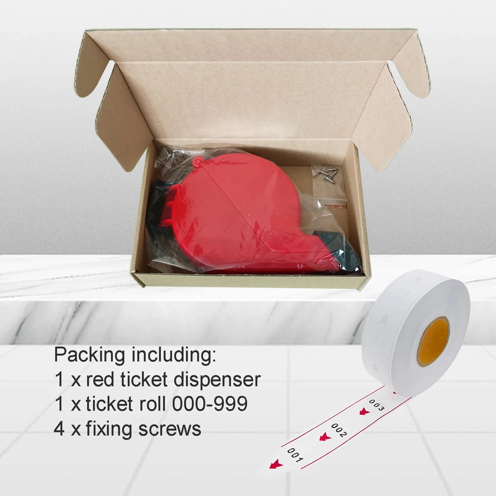 Ycall Turn O Matic distributeur de billets prendre un dispositif de numérotation de billets avec 3 chiffres 2000 pièces rouleau de papier pour file d'attente de comptoir mural de bureau
