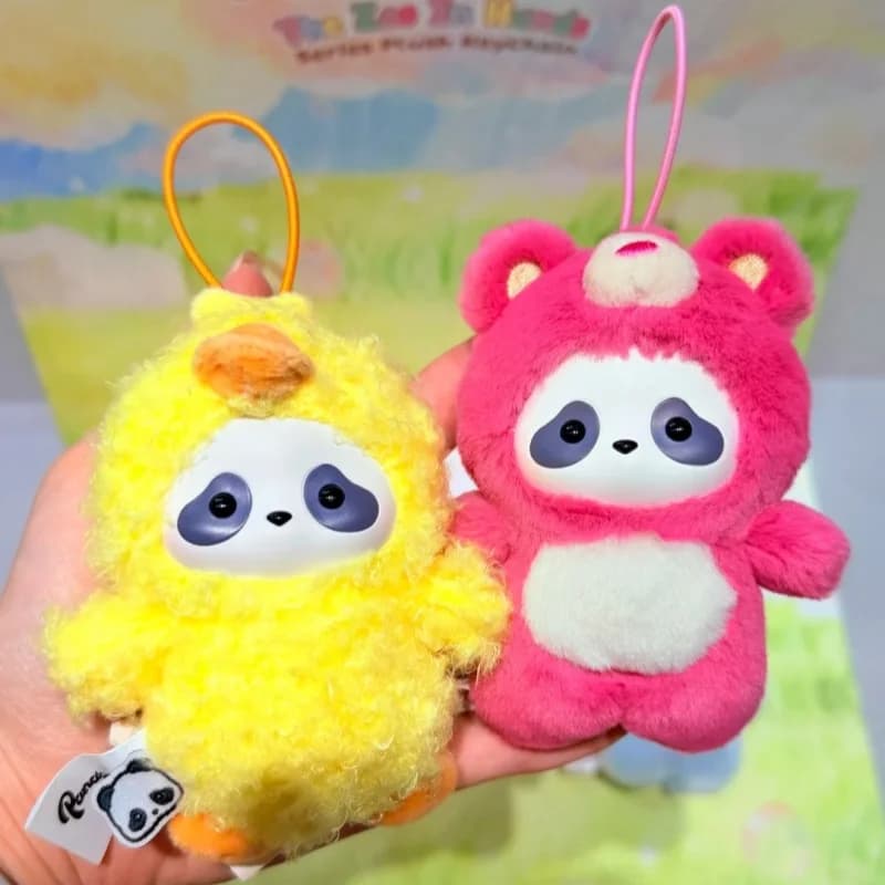 Panda Roll The Zoo In Hands Series Blind Box, figurine en vinyle et peluche de panda mignon, sac surprise, animaux Kawaii, pendentifs, décoration de sac, jouet d'anniversaire