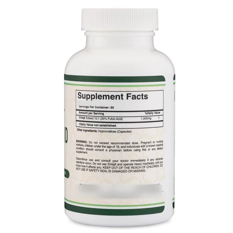 Shilajit Pur de l'Himalaya (Complément d'acide fulvique) 60 comprimés par 1000 mg (et substances micro-minérales, sans agent de remplissage)