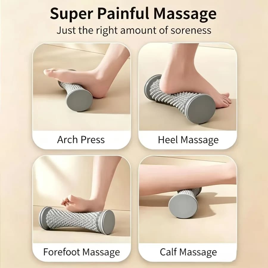 Rouleau de massage du fascia plantaire - Rouleau de massage des points d'acupuncture portable pour la maison - Relaxant pour les pieds, soulagement des pieds plats, yoga