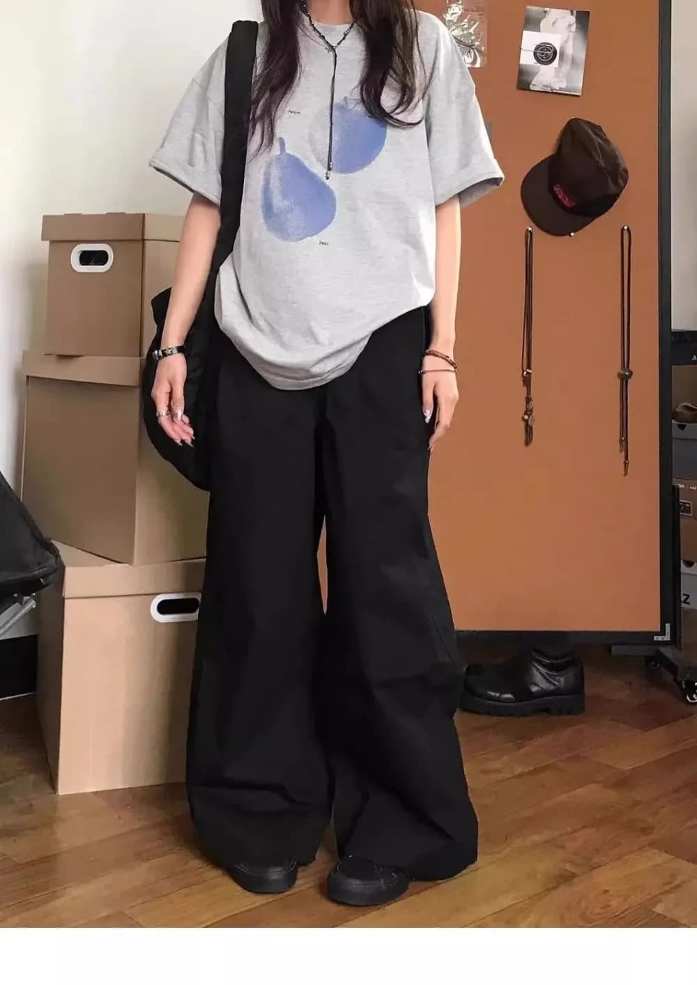 T-shirt pour femme imprimé fruits bleus, tendance rétro estivale, haut confortable décontracté à col rond et manches courtes