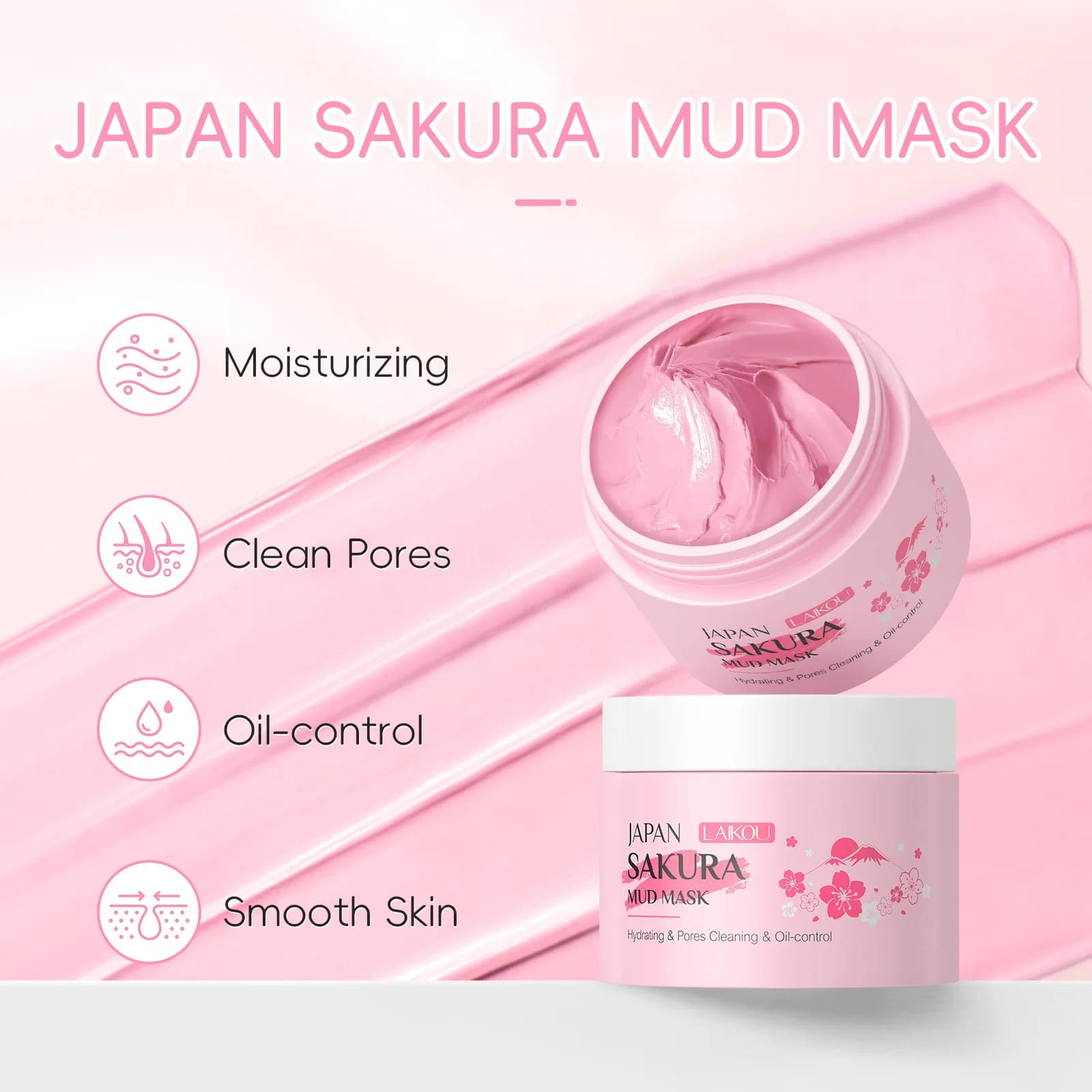 Masque Sakura pour le nettoyage du visage Maseczka dissolvant de tête noire Mascara soins de la peau