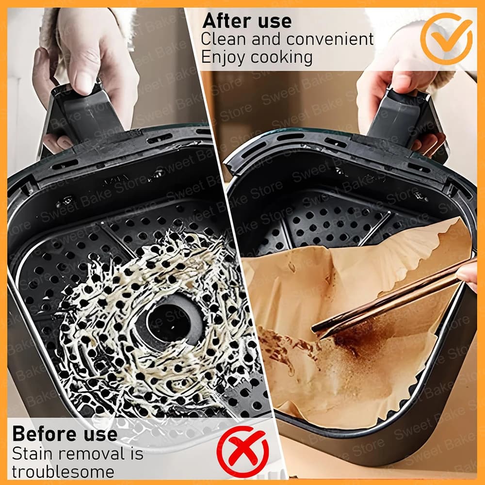50/100 pièces de doublures en papier pour friteuse à air, compatibles avec la multicuiseuse Ninja Combi 12-en-1, antiadhésives, imperméables, résistantes à l'huile, jetables
