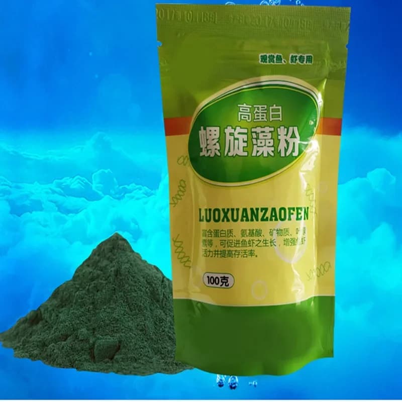 Bouteille de poudre de spiruline, nutrition saine de l'océan, aliments pour poissons ornementaux, ShriAJOpen, algues de rajeunissement, fourrages de poisson