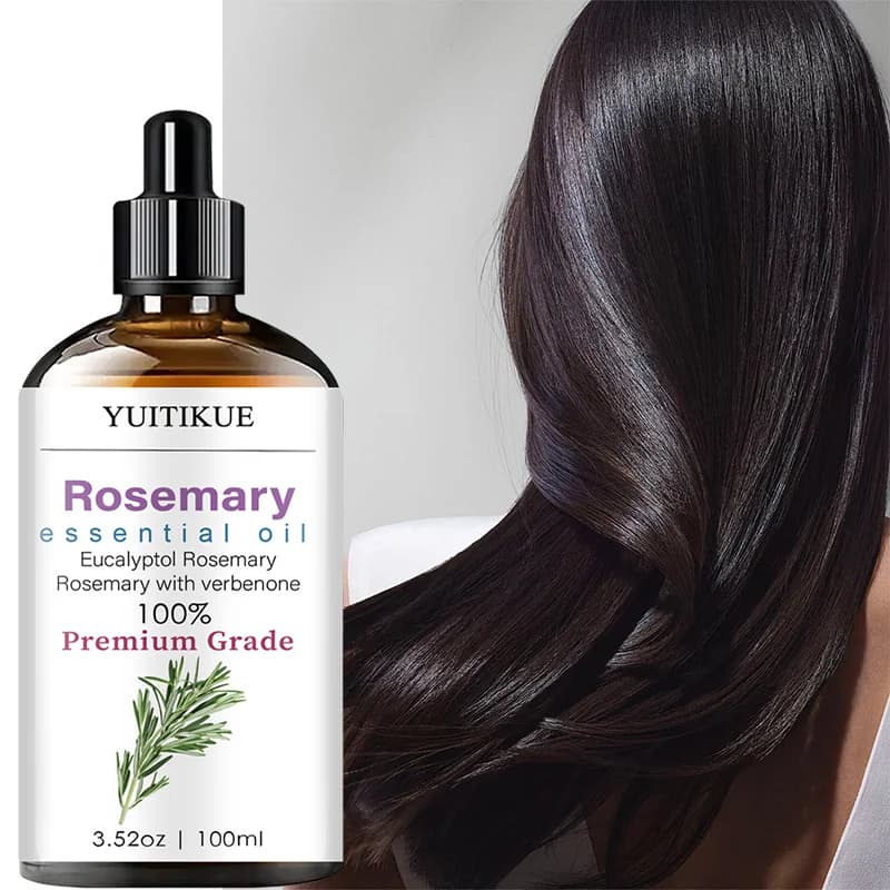 Huile essentielle de romarin YUITIKUE |   Formule 100% Eucalyptol et Verbenone de qualité supérieure |   Pour les soins capillaires et l'aromathérapie 100ml