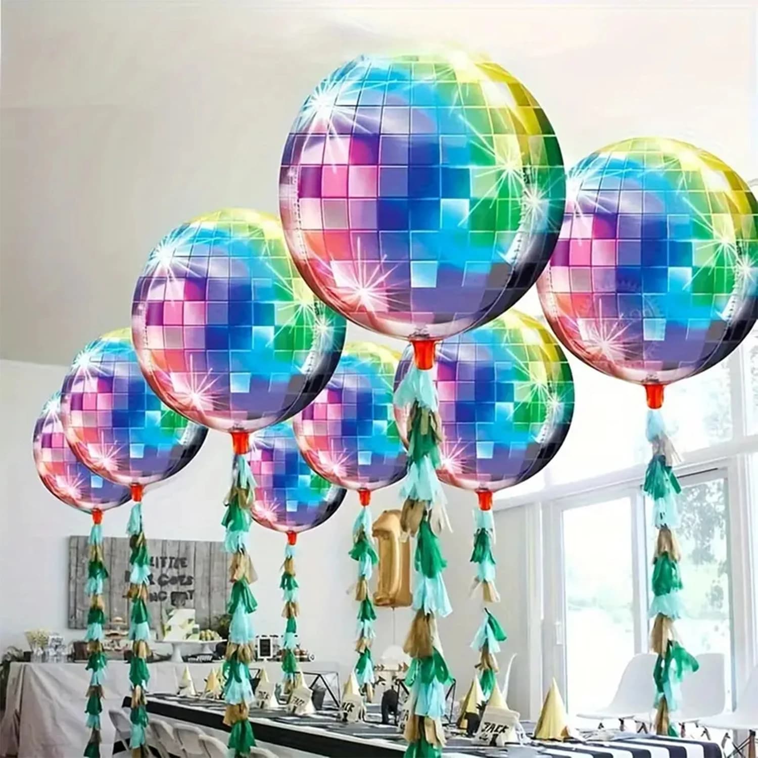 Ensemble de ballons en aluminium 4D pour fête de danse disco, décoration d'ambiance, 22 pouces, 6 ensembles