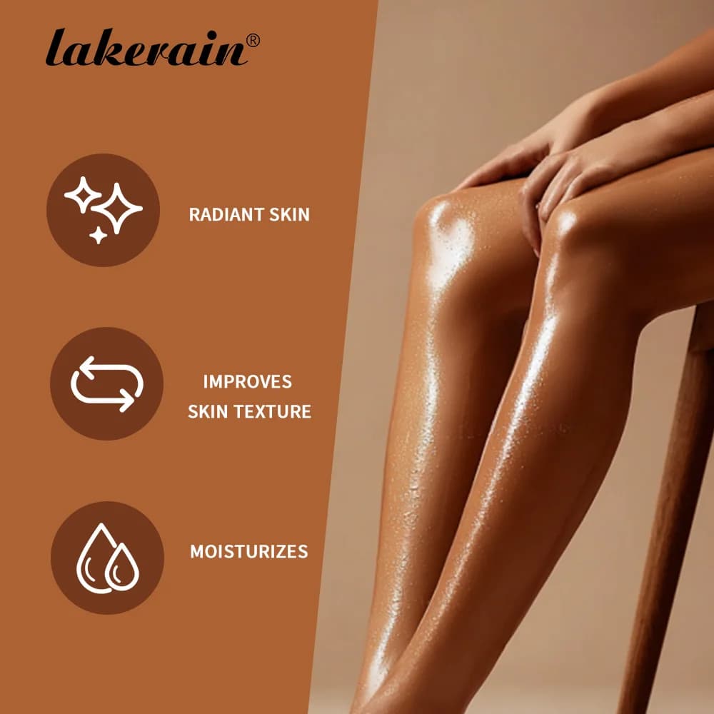 Huile de Gel pour le corps au cacao rayonnante, hydratation hydratante pour les soins de la peau sèche, traitement au beurre brillant, soin nourrissant pour la peau du corps
