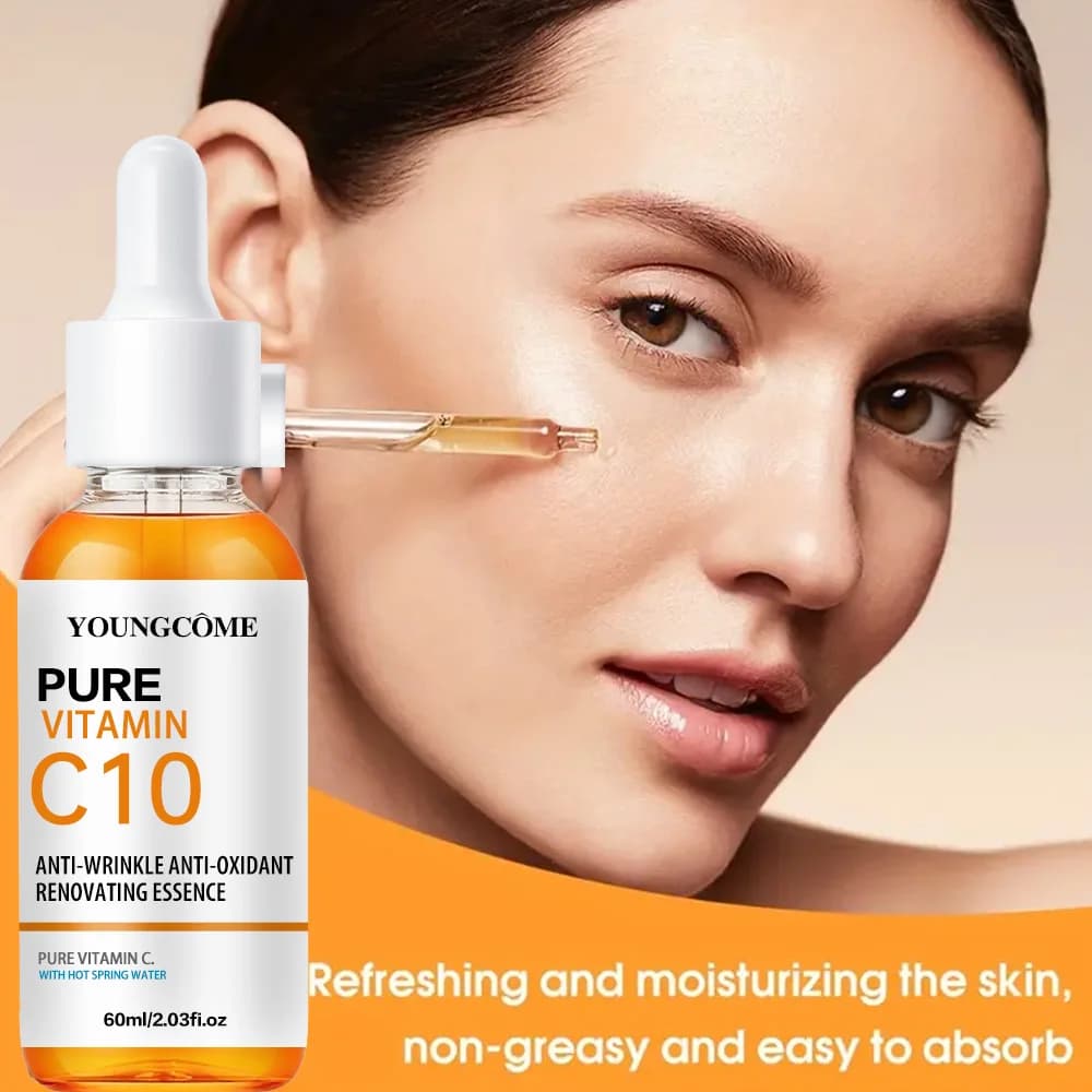 Vitamine C Essence pour le visage acide hyaluronique peau foncée éclaircir sérum estompe les ridules hydratant réparation sérum terne visage soins de la peau